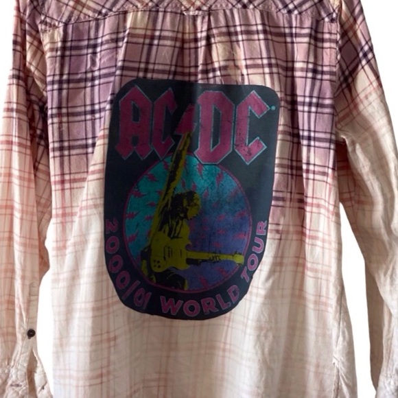 Flannel Shirt custom AC/DC World Tour graphic Size XL - Picture 5 of 9